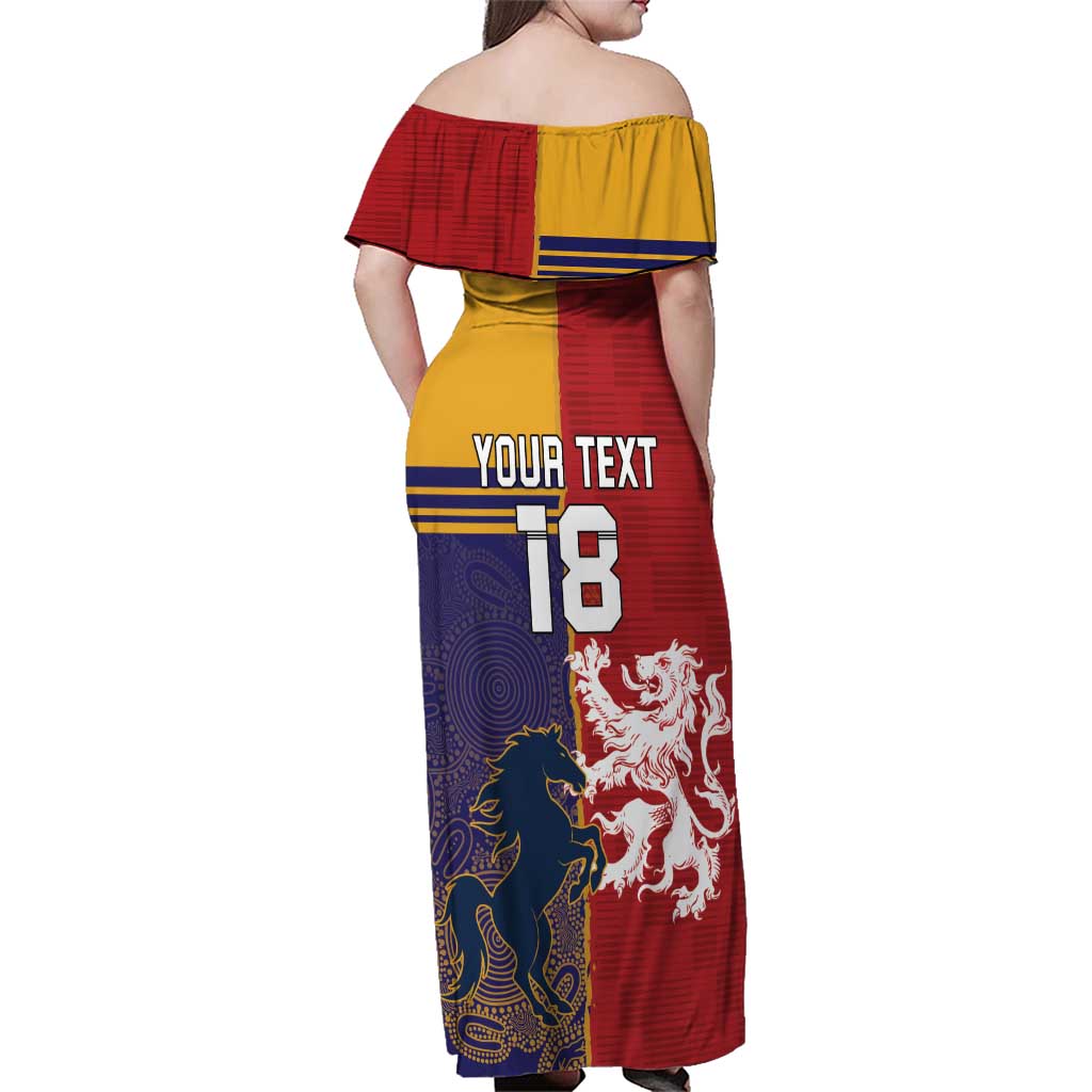 Custom British Lions Queensland Family Matching Off Shoulder Maxi Dress and Hawaiian Shirt Unique Style - Aussie Hoodie