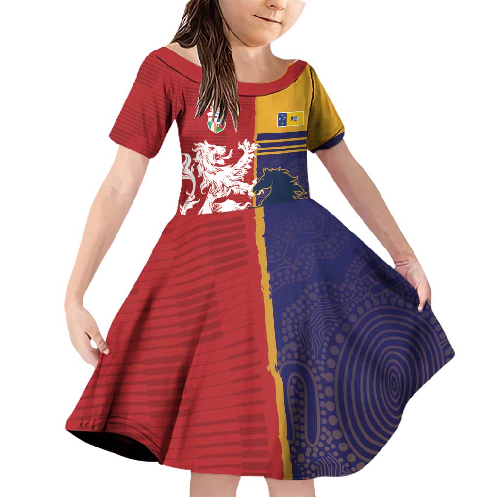 Custom British Lions Queensland Family Matching Off Shoulder Short Dress and Hawaiian Shirt Unique Style - Aussie Hoodie