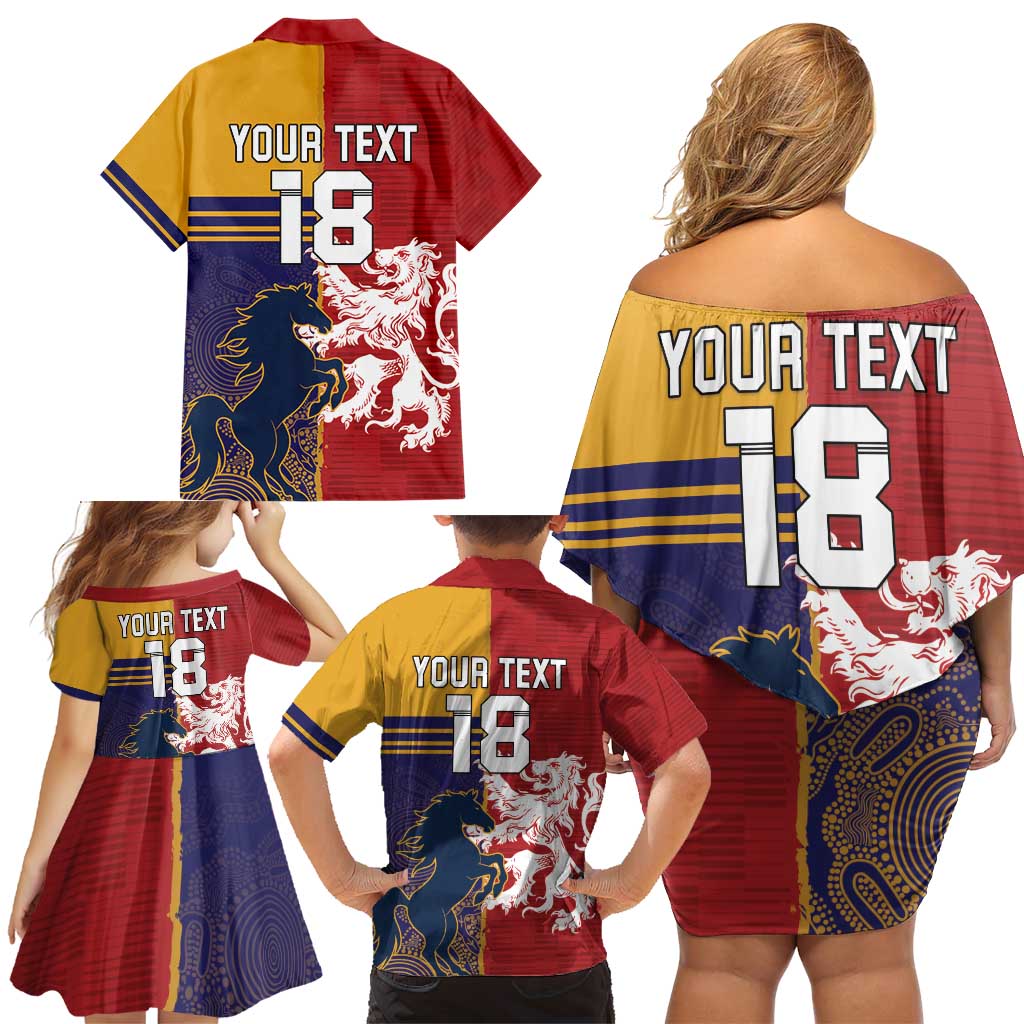 Custom British Lions Queensland Family Matching Off Shoulder Short Dress and Hawaiian Shirt Unique Style - Aussie Hoodie