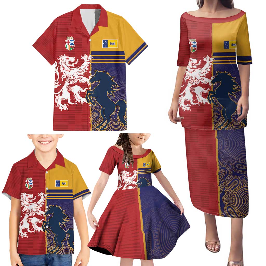 Custom British Lions Queensland Family Matching Puletasi and Hawaiian Shirt Unique Style - Aussie Hoodie