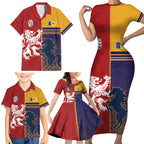 Custom British Lions Queensland Family Matching Short Sleeve Bodycon Dress and Hawaiian Shirt Unique Style - Aussie Hoodie