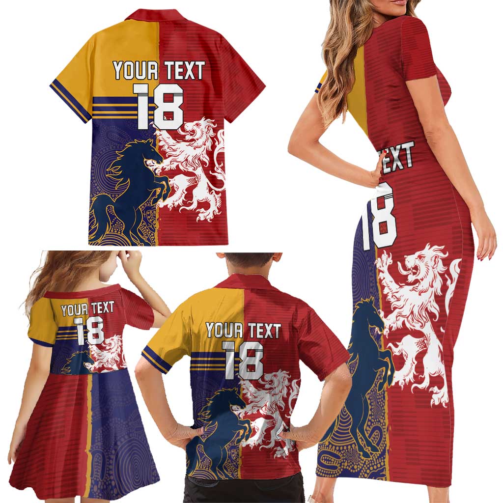 Custom British Lions Queensland Family Matching Short Sleeve Bodycon Dress and Hawaiian Shirt Unique Style - Aussie Hoodie