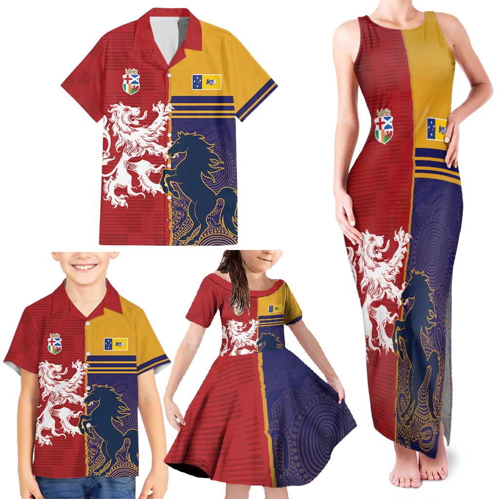 Custom British Lions Queensland Family Matching Tank Maxi Dress and Hawaiian Shirt Unique Style - Aussie Hoodie