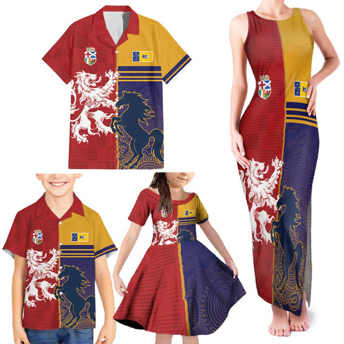 Custom British Lions Queensland Family Matching Tank Maxi Dress and Hawaiian Shirt Unique Style - Aussie Hoodie