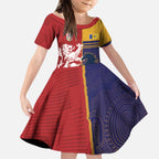 Custom British Lions Queensland Kid Short Sleeve Dress Unique Style - Aussie Hoodie