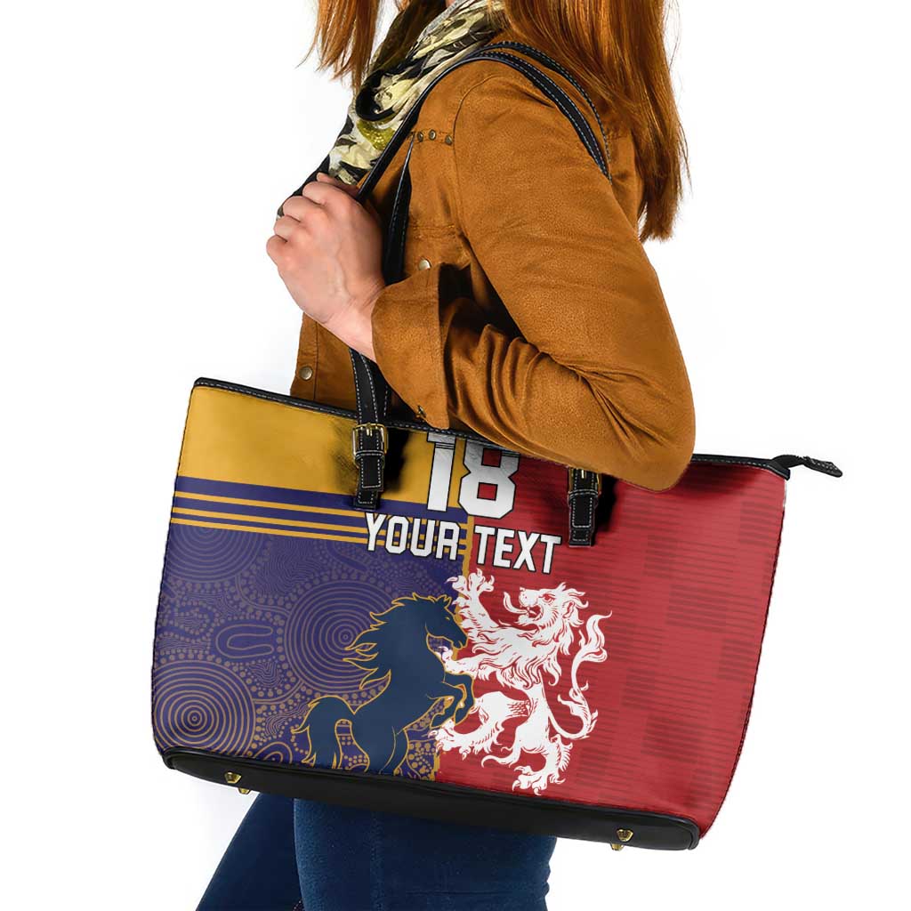 Custom British Lions Queensland Leather Tote Bag Unique Style - Aussie Hoodie
