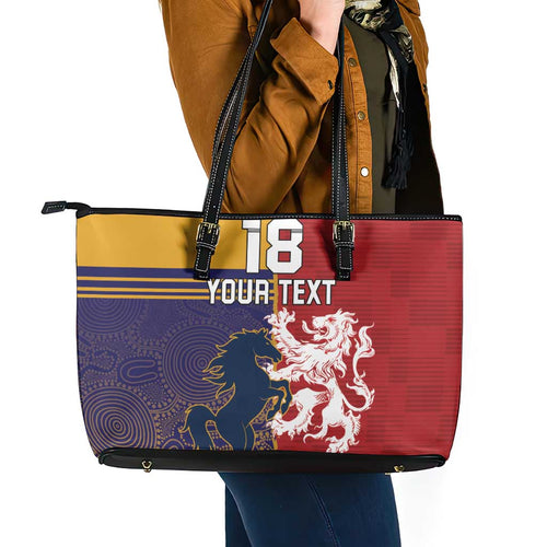 Custom British Lions Queensland Leather Tote Bag Unique Style - Aussie Hoodie