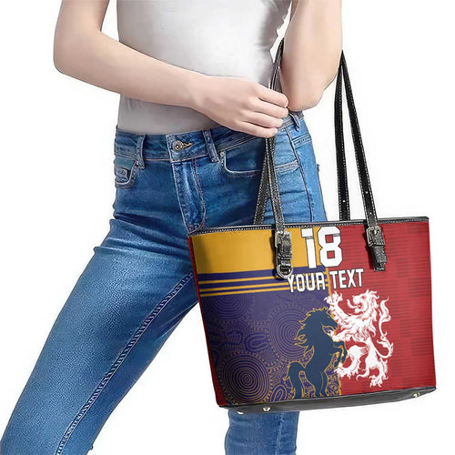 Custom British Lions Queensland Leather Tote Bag Unique Style - Aussie Hoodie