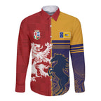 Custom British Lions Queensland Long Sleeve Button Shirt Unique Style - Aussie Hoodie