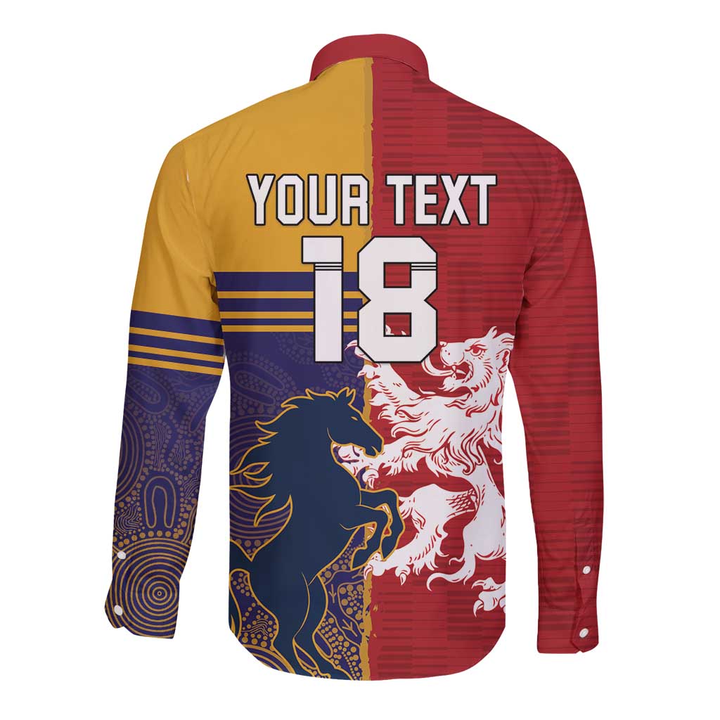Custom British Lions Queensland Long Sleeve Button Shirt Unique Style - Aussie Hoodie