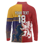 Custom British Lions Queensland Long Sleeve Polo Shirt Unique Style - Aussie Hoodie