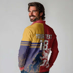 Custom British Lions Queensland Long Sleeve Polo Shirt Unique Style - Aussie Hoodie