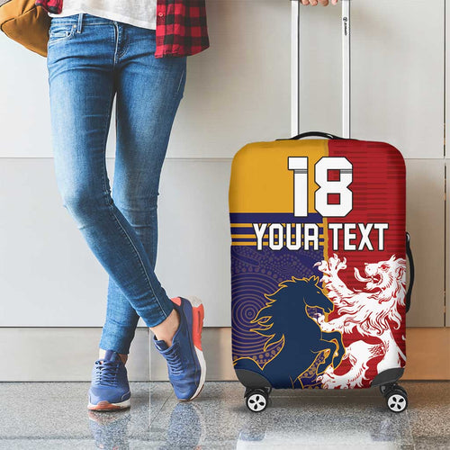 Custom British Lions Queensland Luggage Cover Unique Style - Aussie Hoodie