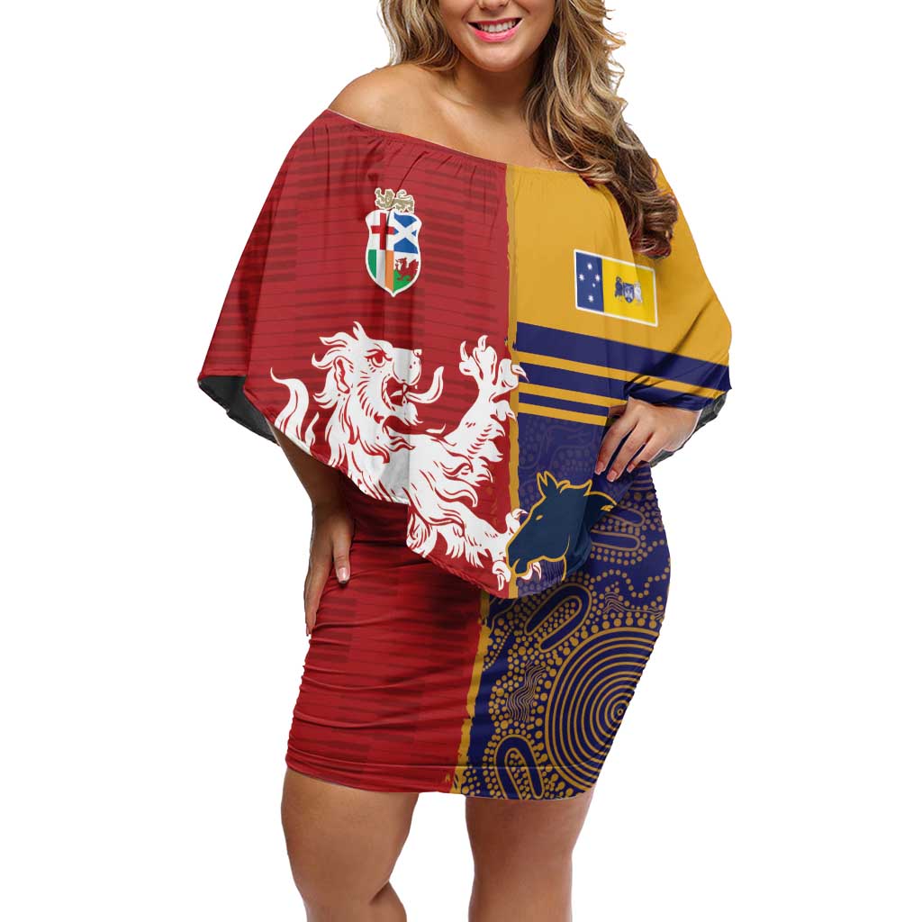 Custom British Lions Queensland Off Shoulder Short Dress Unique Style - Aussie Hoodie