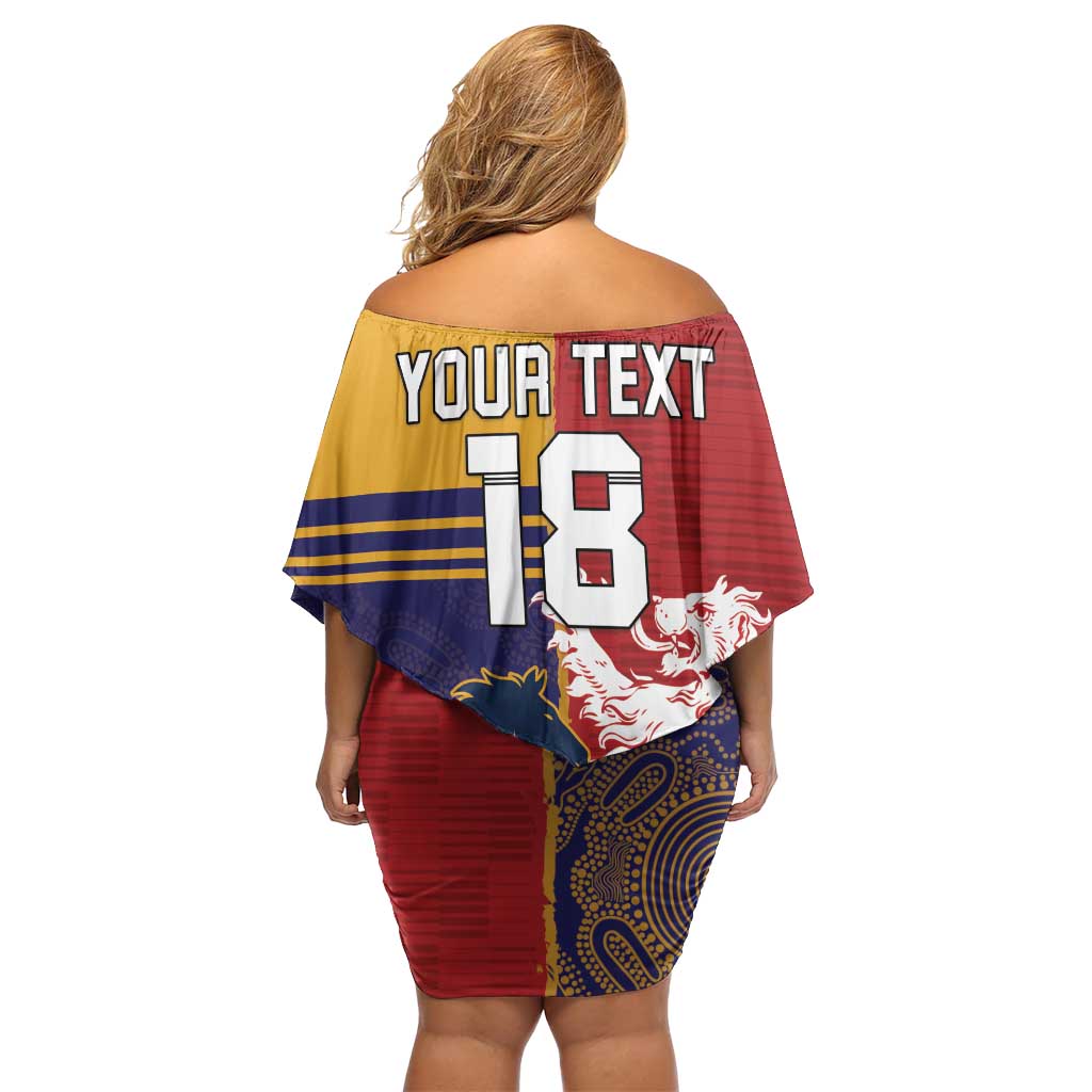 Custom British Lions Queensland Off Shoulder Short Dress Unique Style - Aussie Hoodie