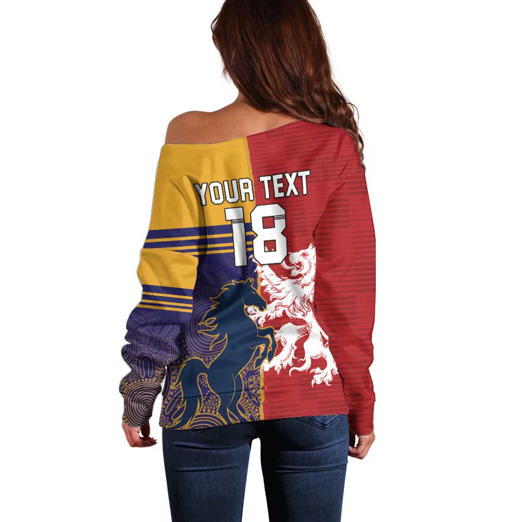Custom British Lions Queensland Off Shoulder Sweater Unique Style - Aussie Hoodie