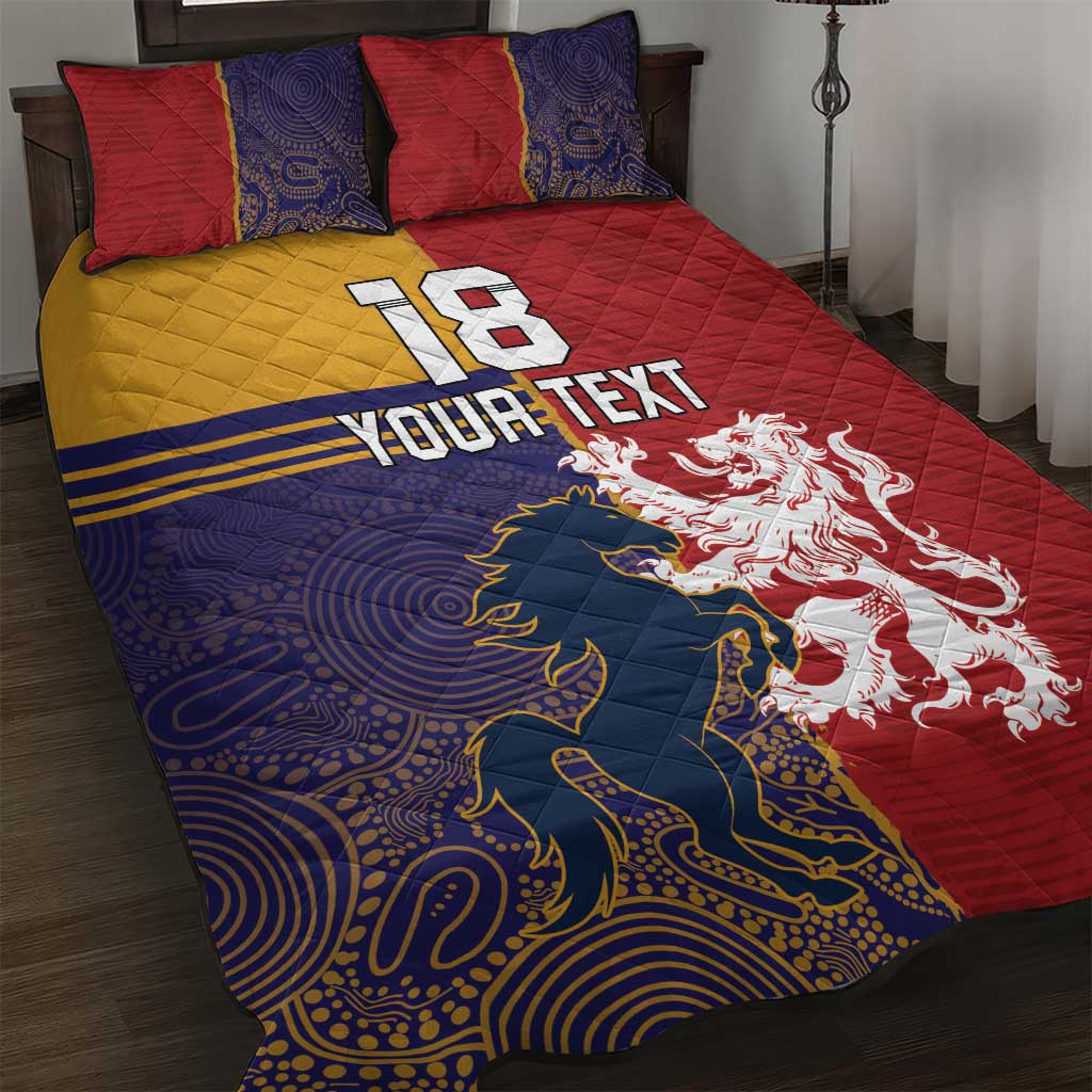 Custom British Lions Queensland Quilt Bed Set Unique Style - Aussie Hoodie