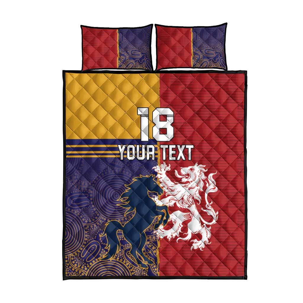 Custom British Lions Queensland Quilt Bed Set Unique Style - Aussie Hoodie