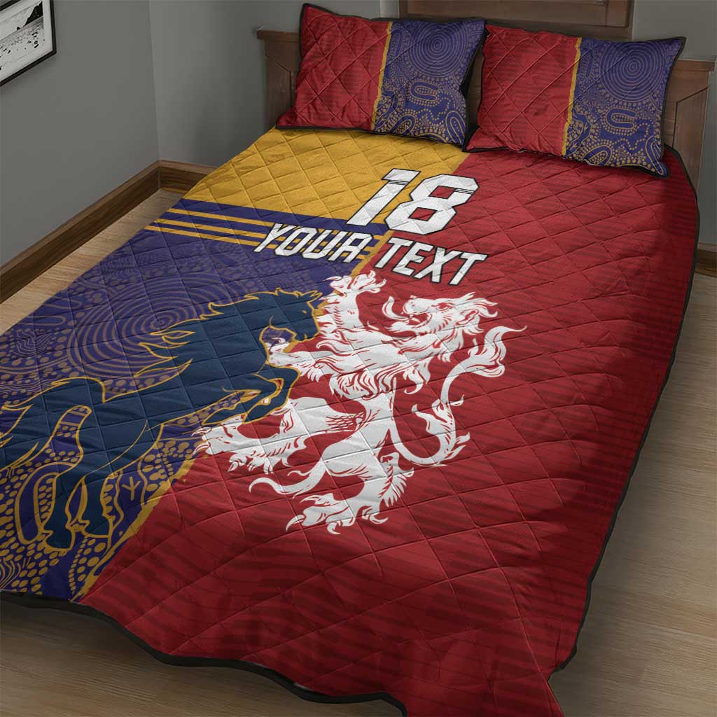 Custom British Lions Queensland Quilt Bed Set Unique Style - Aussie Hoodie