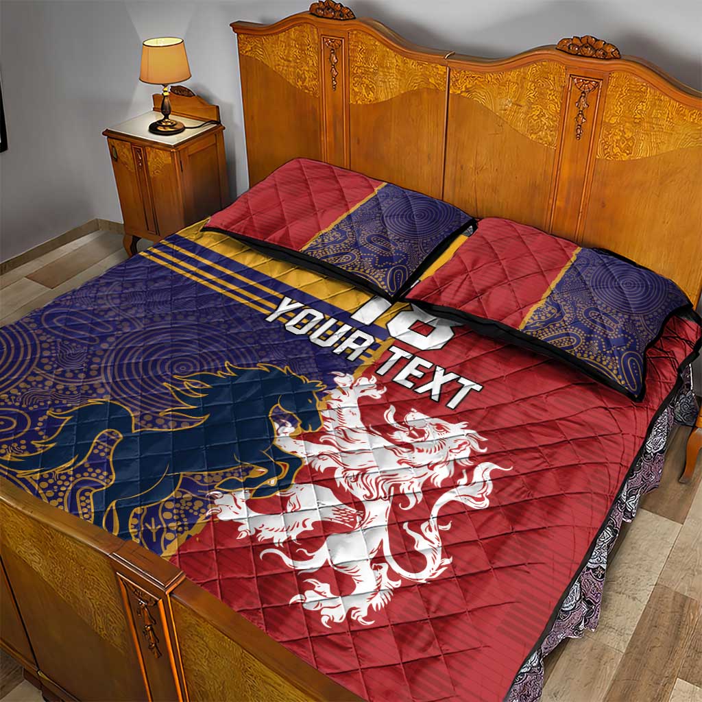 Custom British Lions Queensland Quilt Bed Set Unique Style - Aussie Hoodie