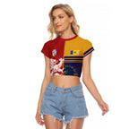 Custom British Lions Queensland Raglan Cropped T Shirt Unique Style - Aussie Hoodie