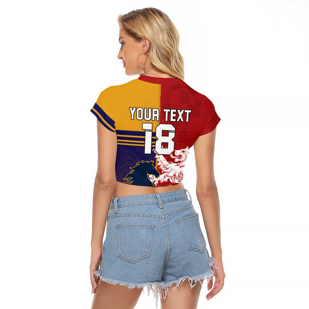 Custom British Lions Queensland Raglan Cropped T Shirt Unique Style - Aussie Hoodie