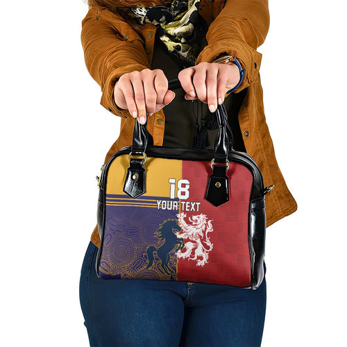 Custom British Lions Queensland Shoulder Handbag Unique Style - Aussie Hoodie
