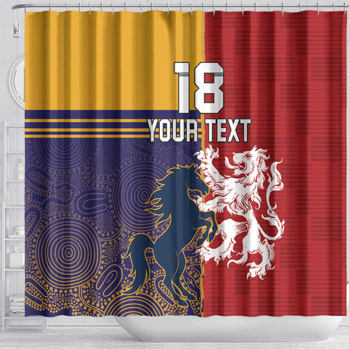 Custom British Lions Queensland Shower Curtain Unique Style - Aussie Hoodie