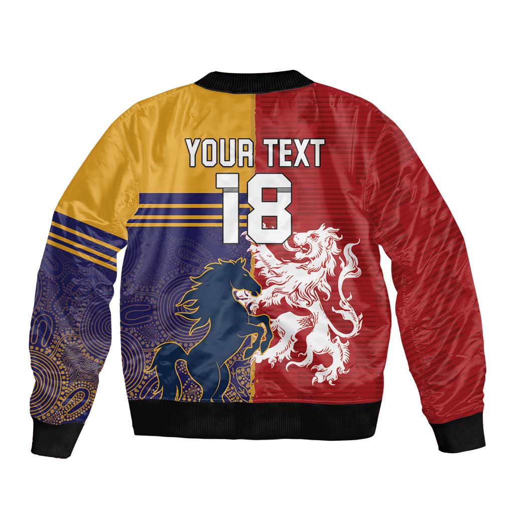 Custom British Lions Queensland Sleeve Zip Bomber Jacket Unique Style - Aussie Hoodie