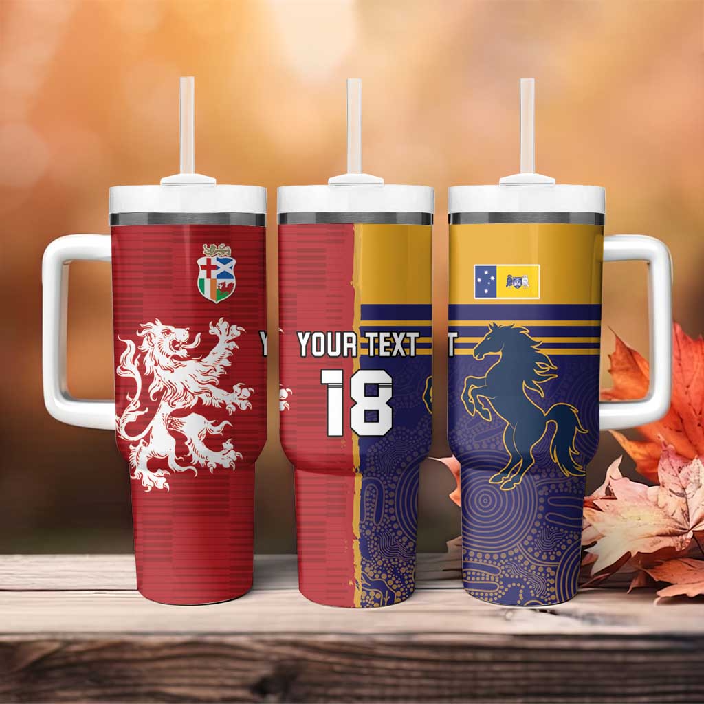 Custom British Lions Queensland Tumbler With Handle Unique Style - Aussie Hoodie