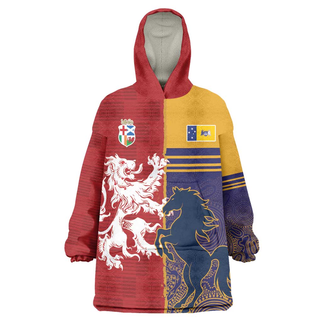 Custom British Lions Queensland Wearable Blanket Hoodie Unique Style - Aussie Hoodie