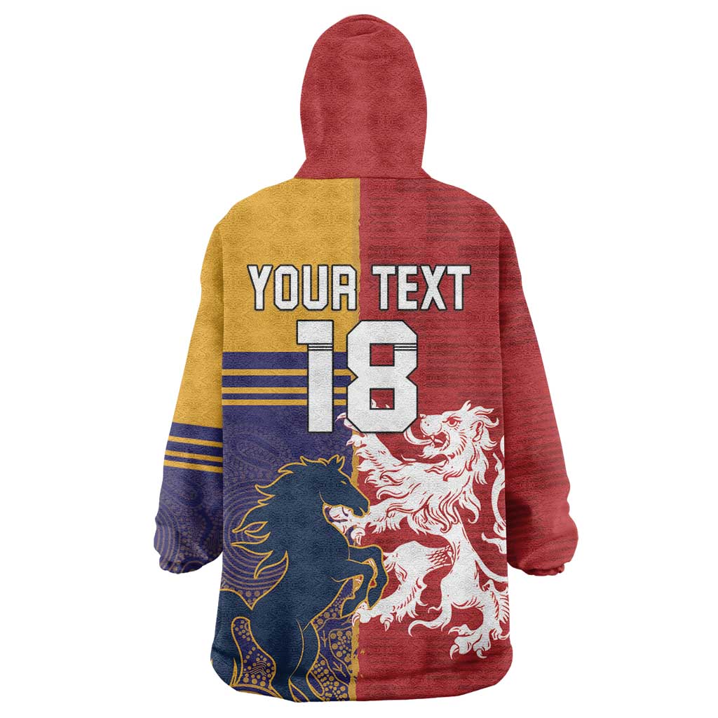 Custom British Lions Queensland Wearable Blanket Hoodie Unique Style - Aussie Hoodie