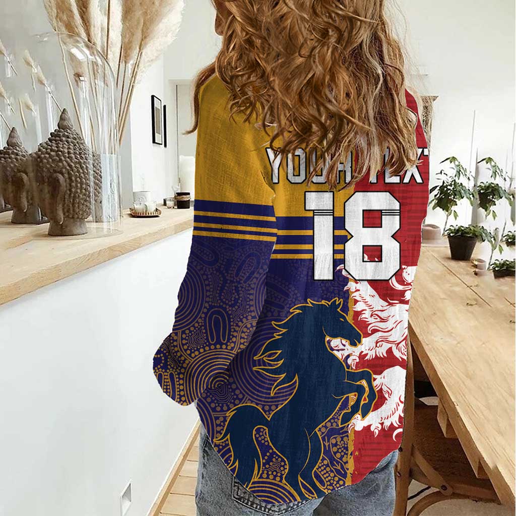 Custom British Lions Queensland Women Casual Shirt Unique Style - Aussie Hoodie