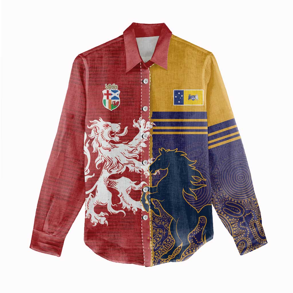 Custom British Lions Queensland Women Casual Shirt Unique Style - Aussie Hoodie