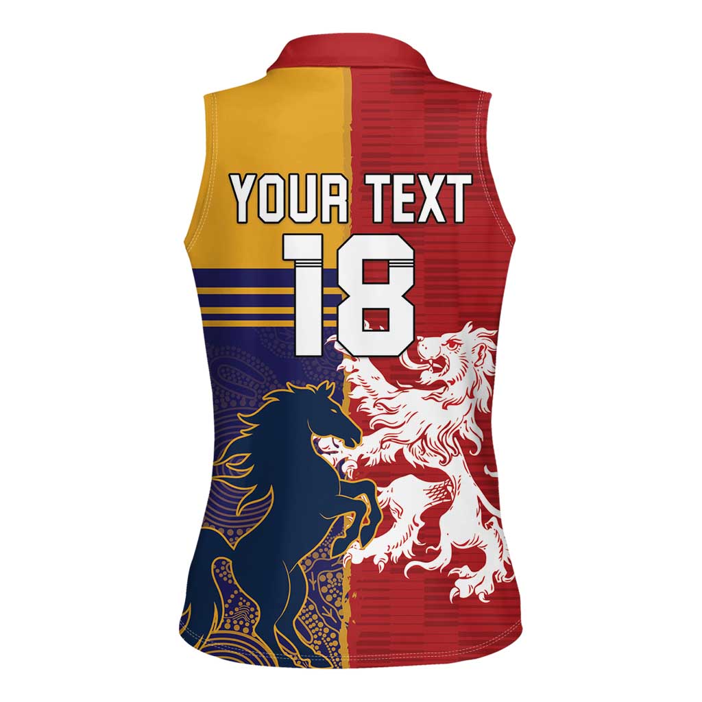 Custom British Lions Queensland Women Sleeveless Polo Shirt Unique Style - Aussie Hoodie