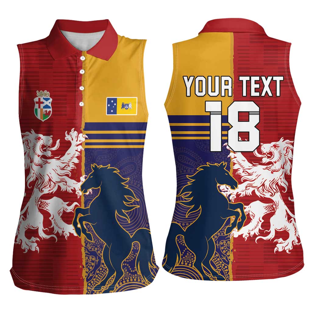 Custom British Lions Queensland Women Sleeveless Polo Shirt Unique Style - Aussie Hoodie