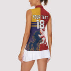 Custom British Lions Queensland Women Sleeveless Polo Shirt Unique Style - Aussie Hoodie