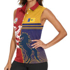 Custom British Lions Queensland Women Sleeveless Polo Shirt Unique Style - Aussie Hoodie