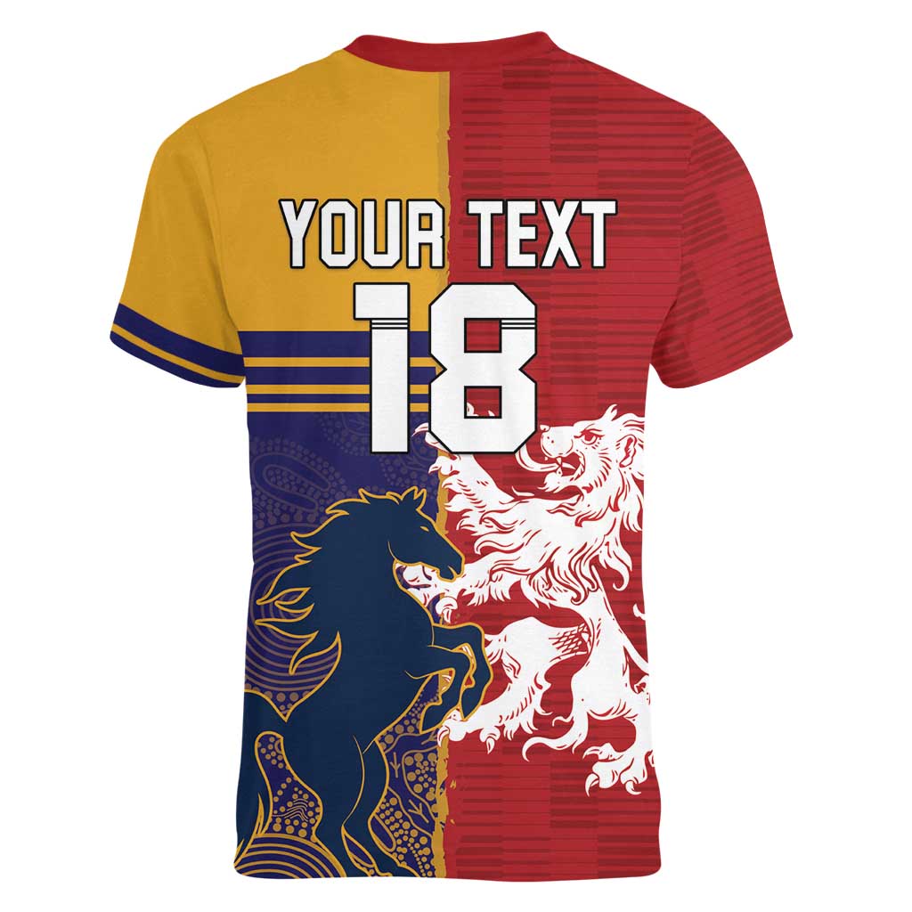 Custom British Lions Queensland Women V-Neck T-Shirt Unique Style - Aussie Hoodie