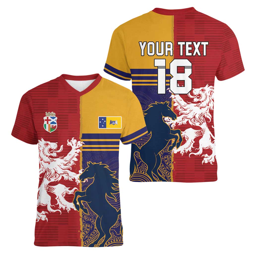 Custom British Lions Queensland Women V-Neck T-Shirt Unique Style - Aussie Hoodie
