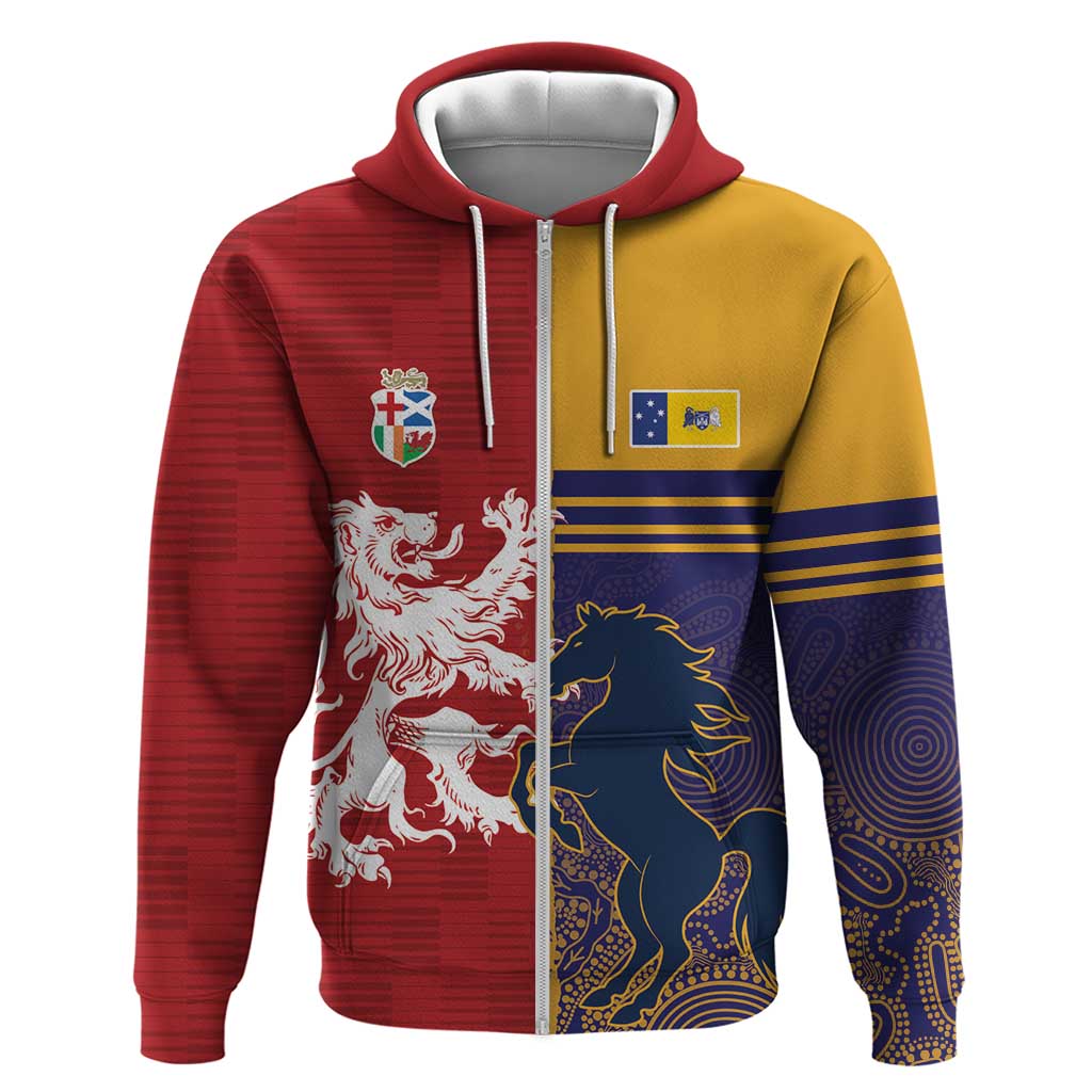 Custom British Lions Queensland Zip Hoodie Unique Style - Aussie Hoodie