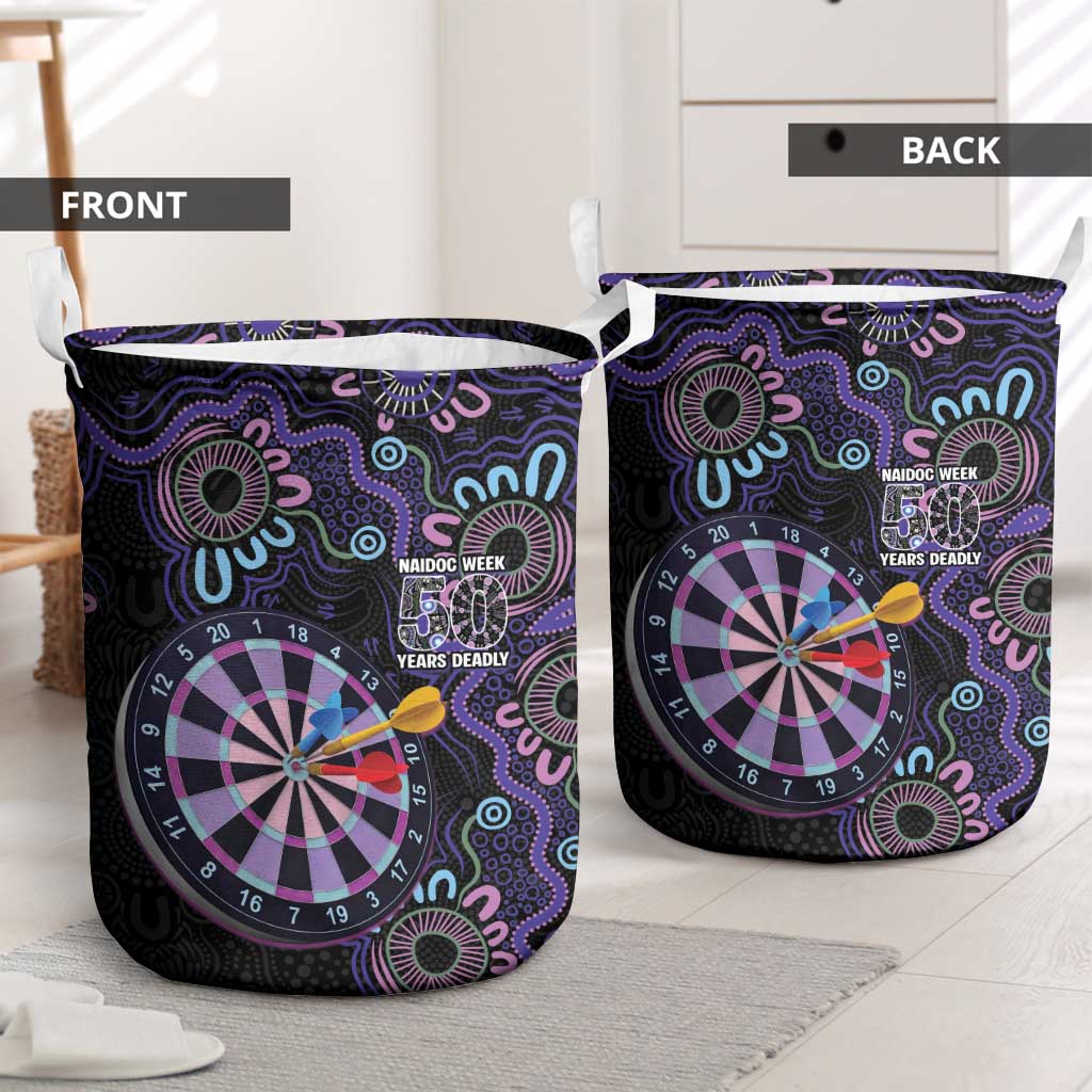First Nations Darts NAIDOC 2026 Laundry Basket Aboriginal Dot Art Dartboard Purple
