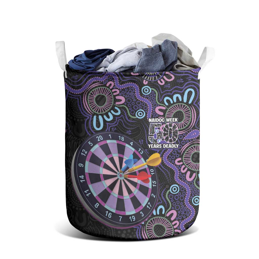 First Nations Darts NAIDOC 2026 Laundry Basket Aboriginal Dot Art Dartboard Purple