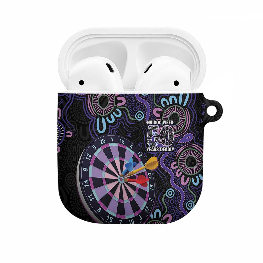 First Nations Darts NAIDOC 2026 AirPods Case Aboriginal Dot Art Dartboard Purple