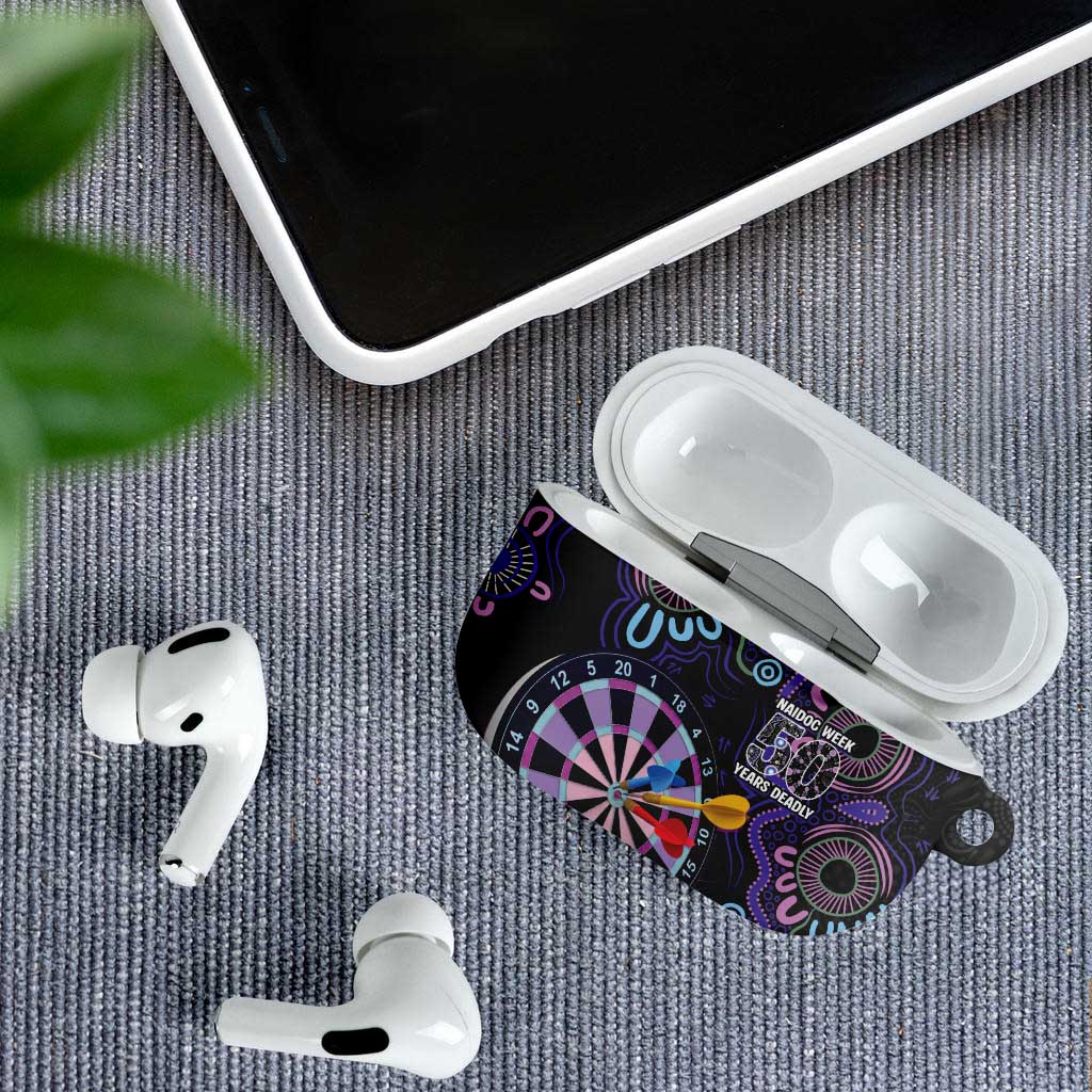 First Nations Darts NAIDOC 2026 AirPods Case Aboriginal Dot Art Dartboard Purple