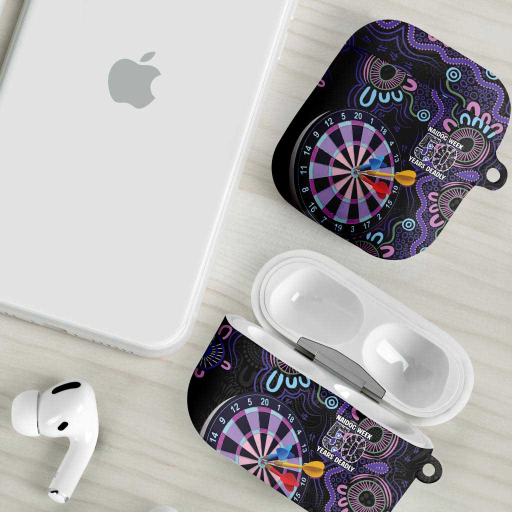 First Nations Darts NAIDOC 2026 AirPods Case Aboriginal Dot Art Dartboard Purple