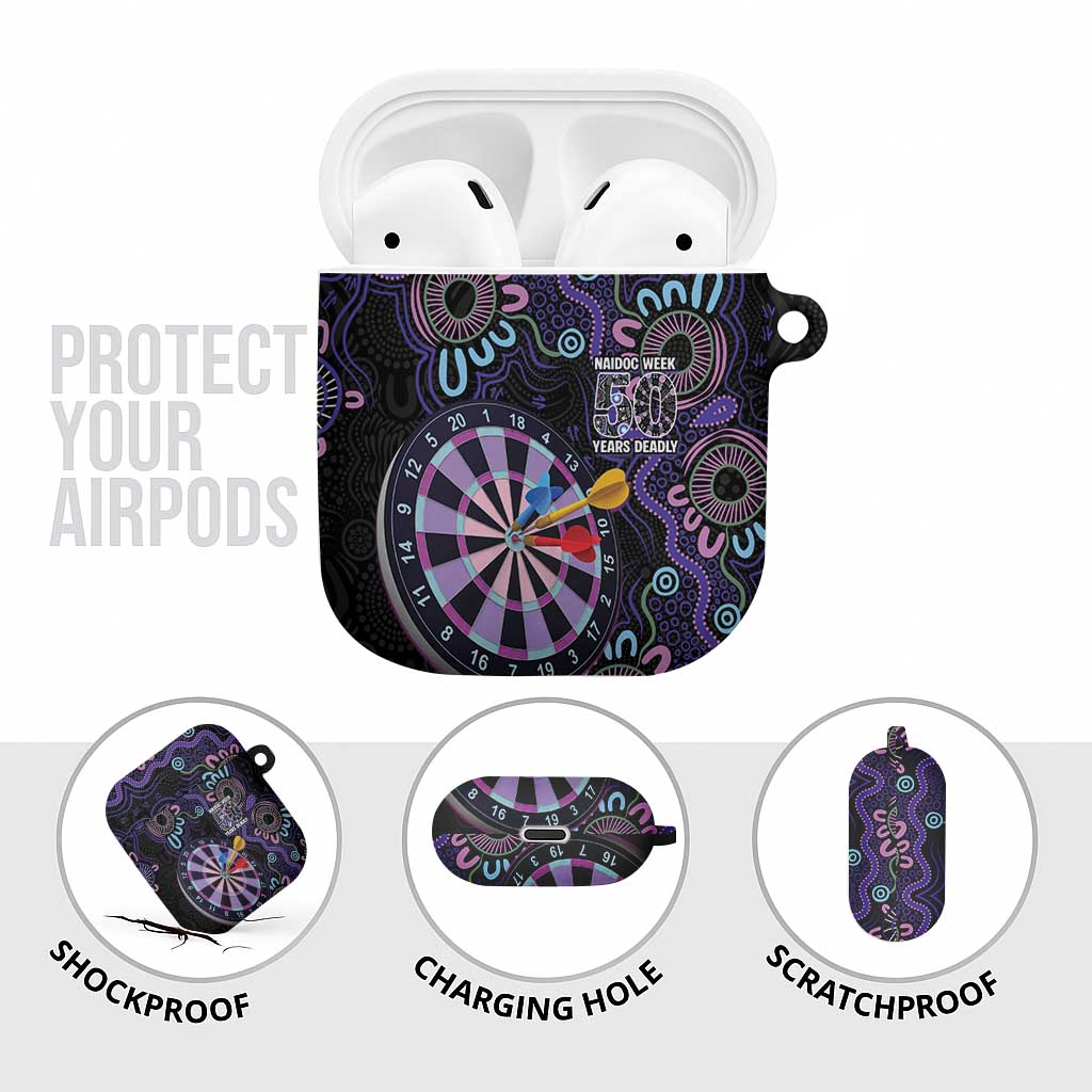First Nations Darts NAIDOC 2026 AirPods Case Aboriginal Dot Art Dartboard Purple