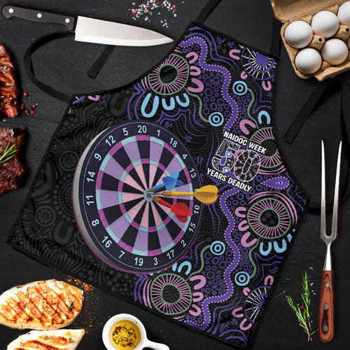 First Nations Darts NAIDOC 2026 Apron Aboriginal Dot Art Dartboard Purple