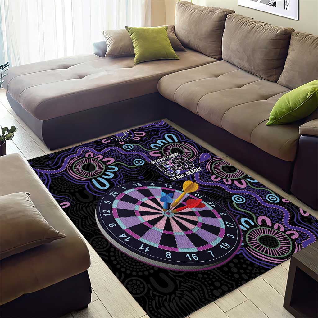First Nations Darts NAIDOC 2026 Area Rug Aboriginal Dot Art Dartboard Purple