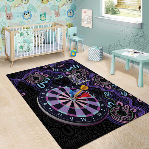 First Nations Darts NAIDOC 2026 Area Rug Aboriginal Dot Art Dartboard Purple